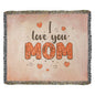 Woven Heirloom Blanket For Mom | I Love You Mom (Red)