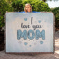Woven Heirloom Blanket For Mom | I Love You Mom (Blue)