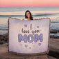 Woven Heirloom Blanket For Mom | I Love You Mom (Purple)