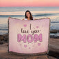 Woven Heirloom Blanket For Mom | I Love You Mom (Pink)