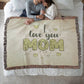 Woven Heirloom Blanket For Mom | I Love You Mom (Green)