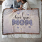 Woven Heirloom Blanket For Mom | I Love You Mom (Purple)