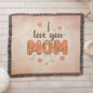 Woven Heirloom Blanket For Mom | I Love You Mom (Red)