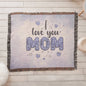 Woven Heirloom Blanket For Mom | I Love You Mom (Purple)