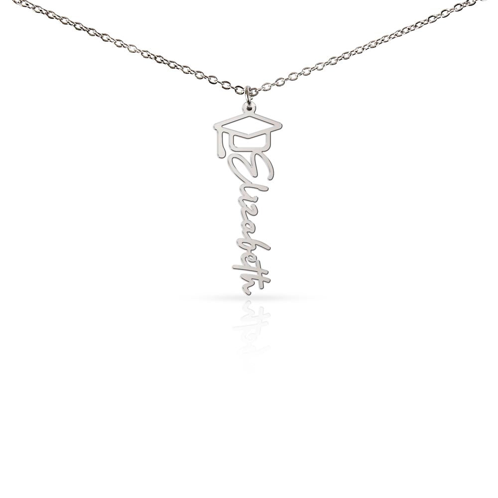 Name Necklace with Graduation Cap