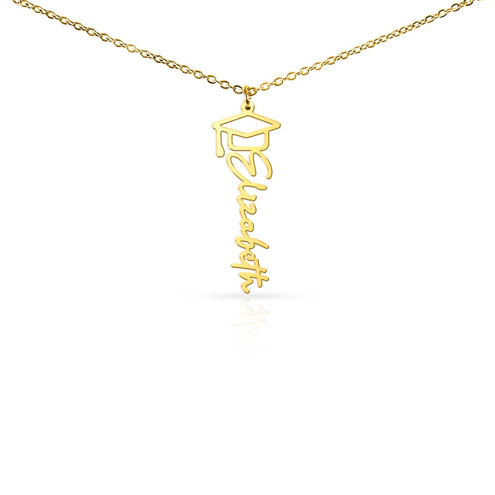 Name Necklace with Graduation Cap