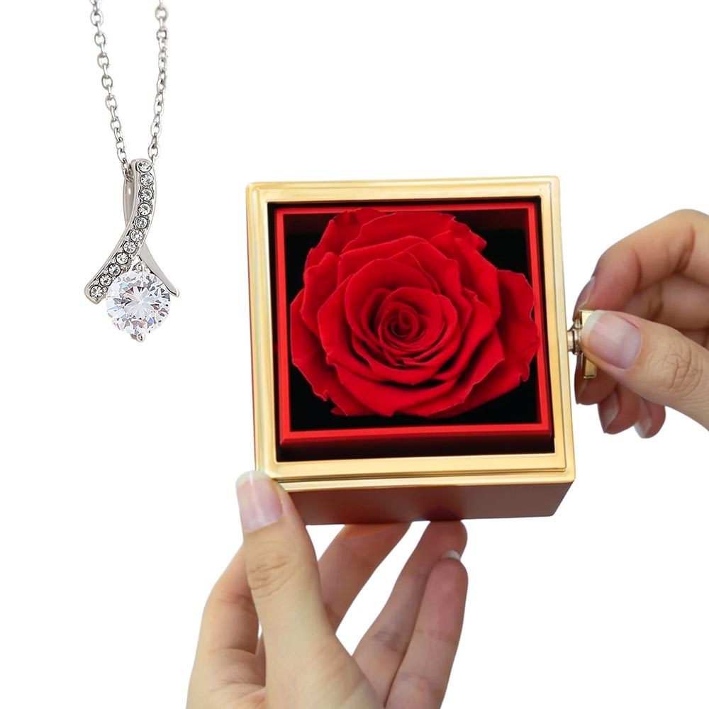 Rose Treasure Box with Alluring Beauty Necklace