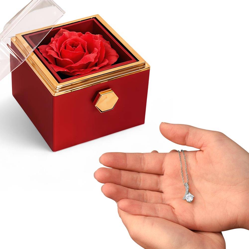Rose Treasure Box with Alluring Beauty Necklace