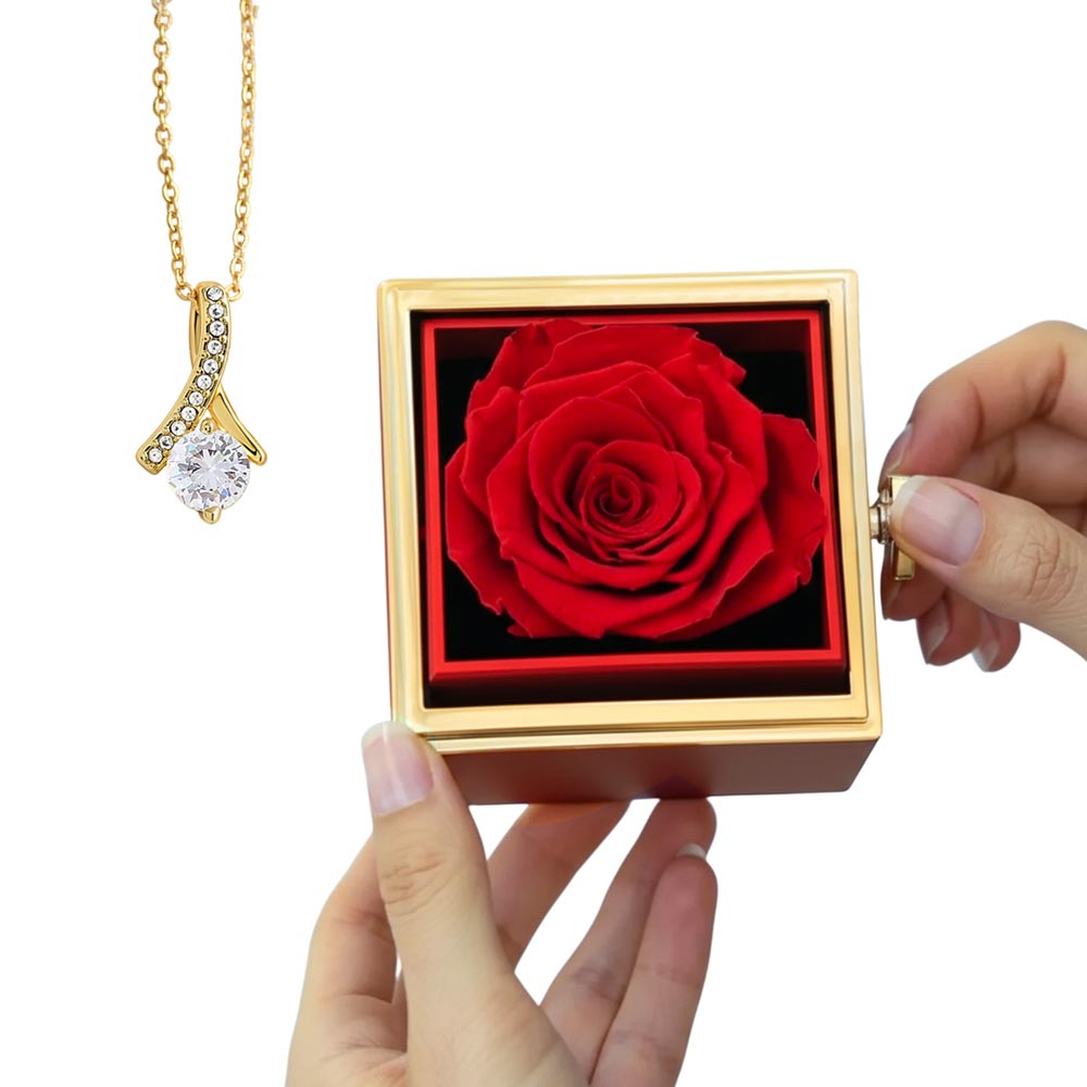 Rose Treasure Box with Alluring Beauty Necklace