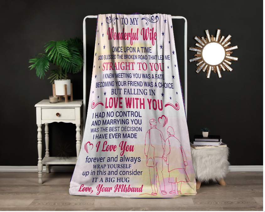 To My Wonderful Wife | Velveteen Plush Blanket